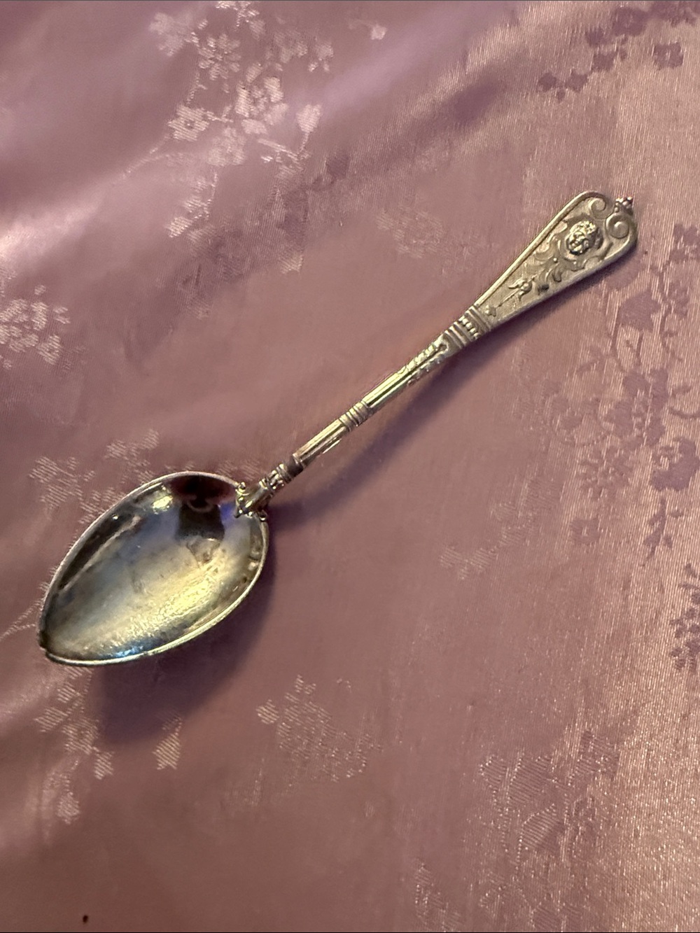 Antique Ornate Silver plated Decorative Spoon - Classic Floral Handle